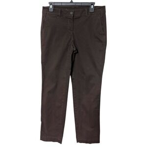 Talbots Perfect Chino Pants Brown Soft Cotton Blend Straight Leg Womens Size 6